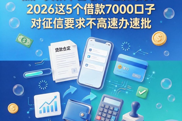 黑户贷款平台哪个速度最快？2026这5个借款7000口子对征信要求不高速办速批