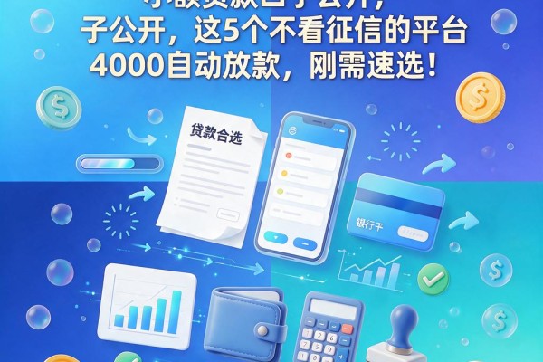 网黑专享！2026年必下小额贷款口子公开，这5个不看征信的平台4000自动放款，刚需速选！