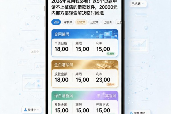 2026年急用钱必看!这5个贷款申请不上征信的借款软件,20000元内部方案轻松解决临时困境