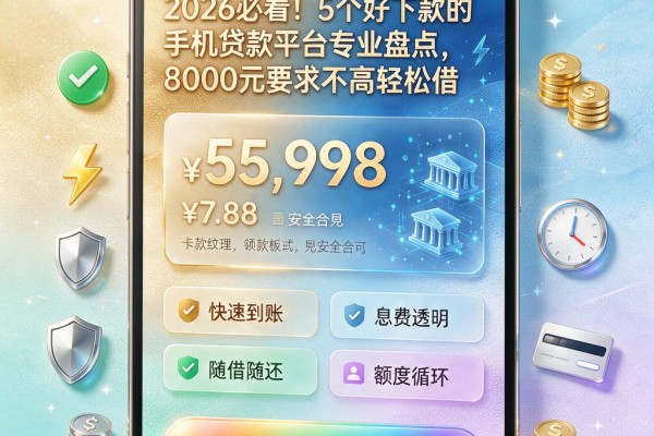 2026必看！5个好下款的手机贷款平台专业盘点，8000元要求不高轻松借