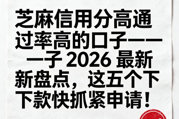 芝麻信用分高通过率高的口子2026最新盘点,这五个下款快抓紧申请!