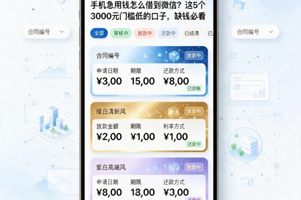 手机急用钱怎么借到微信？这5个3000元门槛低的口子，缺钱必看