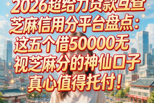 2026超给力贷款互查芝麻信用分平台盘点:这五个借5000无视芝麻分的神仙口子真心值得托付!