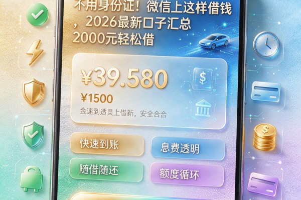 不用身份证!微信上这样借钱,2026最新口子汇总,2000元轻松借