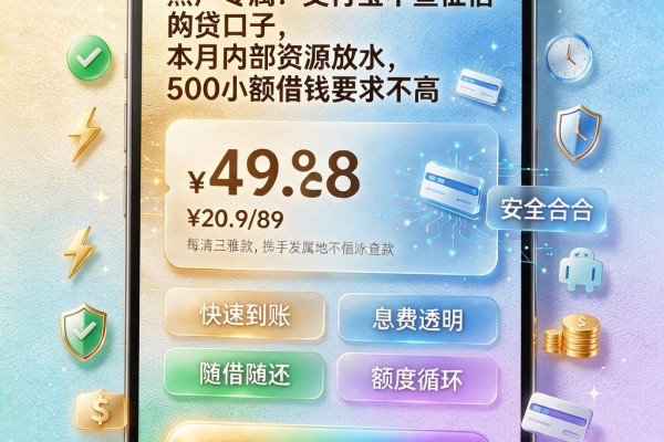 黑户专属！支付宝不查征信的网贷口子，本月内部资源放水，500小额借钱要求不高
