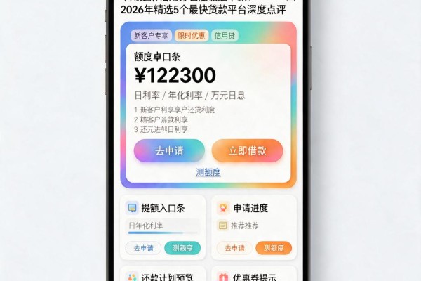 不用芝麻信用分也能极速下款!2026年精选5个最快贷款平台深度点评