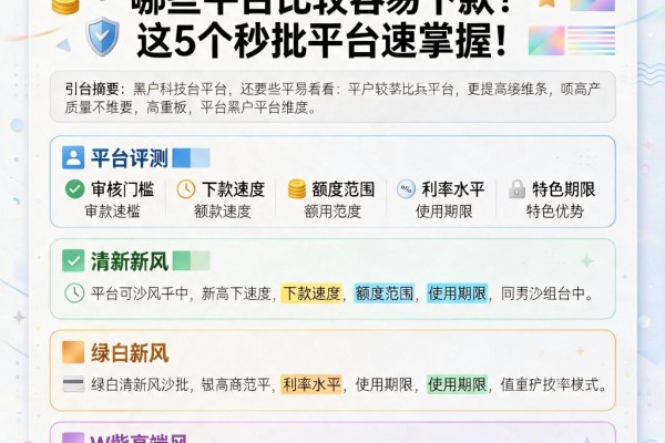 2026黑户借款必看!哪些平台比较容易下款?这5个秒批平台速掌握