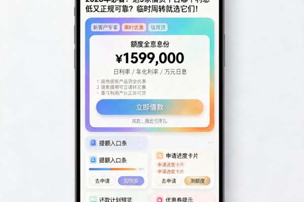 2026年必看！这5家借贷平台哪个利息低又正规可靠？临时周转就选它们！
