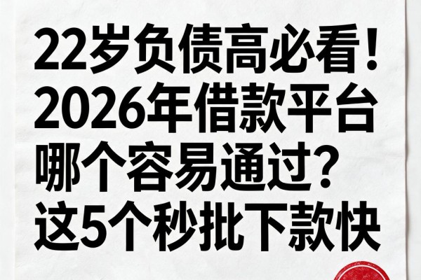 22岁负债高必看！2026年借款平台哪个容易通过？这5个秒批下款快