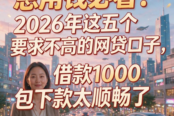 急用钱必看！2026年这五个要求不高的网贷口子，借款1000包下款太顺畅了