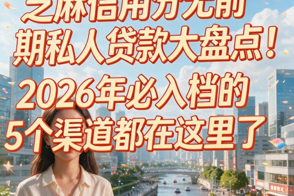 芝麻信用分无前期私人贷款大盘点!2026年必入档的5个渠道都在这里了