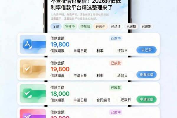 不查征信也能借!2026超低利率借款平台精选整理来了