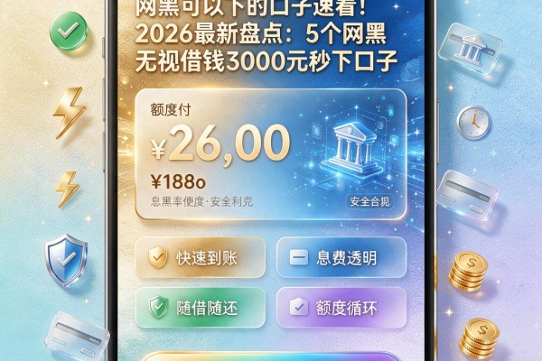 网黑可以下的口子速看!2026最新盘点:5个网黑无视借钱3000元秒下口子