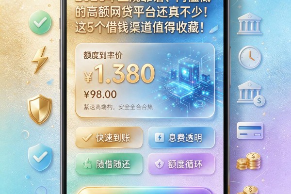 2026年正规靠谱、门槛低的高额网贷平台还真不少！这5个借钱渠道值得收藏