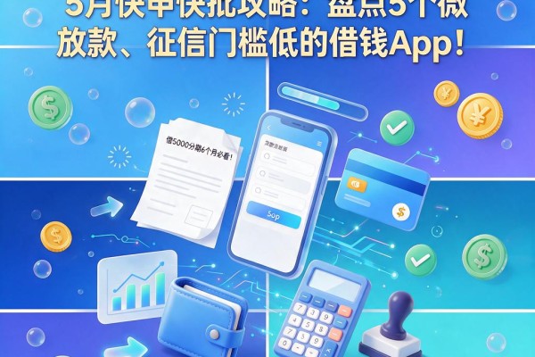 借5000分期6个月必看!5月快申快批攻略:盘点5个微信放款、征信门槛低的借钱App