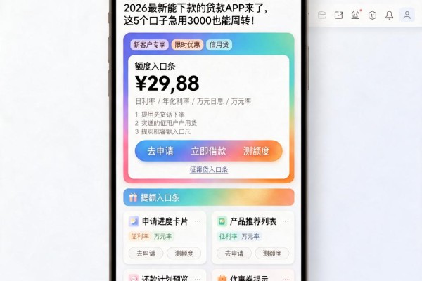 征信黑了、征信不好、征信烂成黑户?2026最新能下款的贷款APP来了,这5个口子急用3000也能周转!