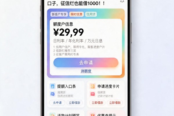 征信烂户怎么网贷?这5个门槛低的口子,征信烂也能借1000!