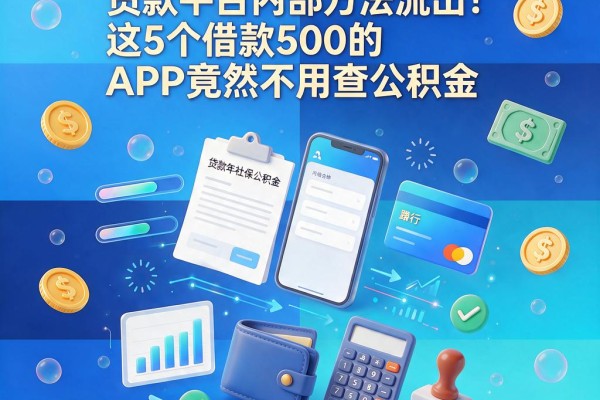 2026年社保公积金小额贷款平台内部方法流出！这5个借款500的APP竟然不用查公积金