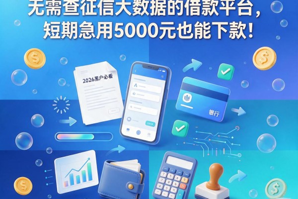 2026黑户必看!这5个无需查征信大数据的借款平台,短期急用5000元也能下款
