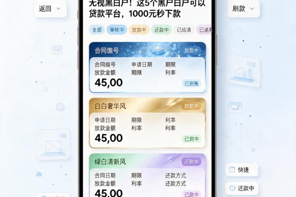 无视黑白户!这5个黑户白户可以贷款平台,1000元秒下款