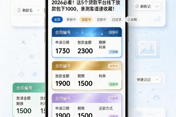 2026必看!这5个贷款平台线下放款包下1000,亲测靠谱速收藏!