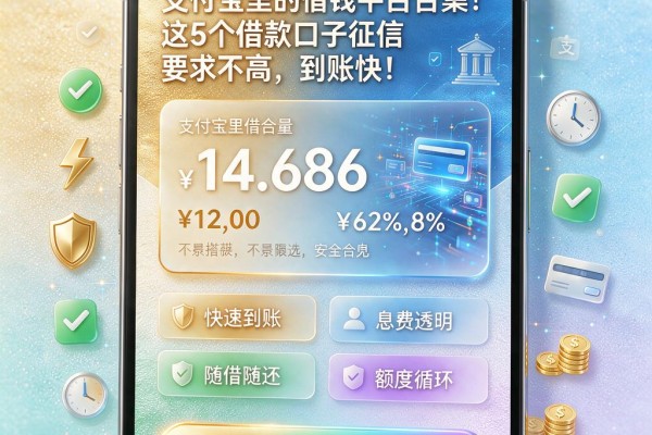 支付宝里的借钱平台合集!这5个借款口子征信要求不高、到账快
