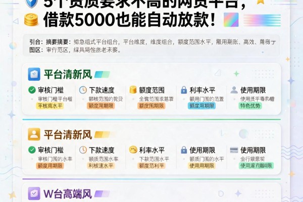 20万额度秒到账!2026年这5个资质要求不高的网贷平台,借款5000也能自动放款