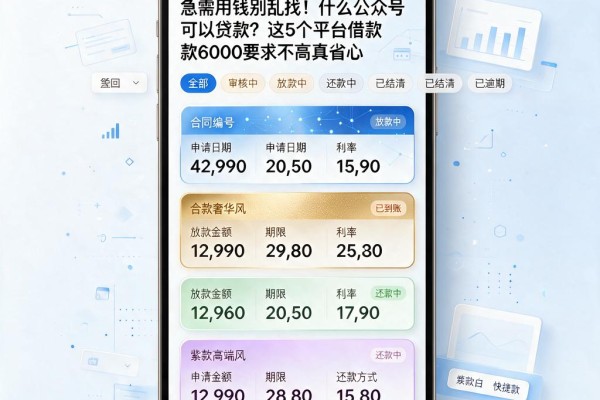 急需用钱别乱找!什么公众号可以贷款?这5个平台借款6000要求不高真省心
