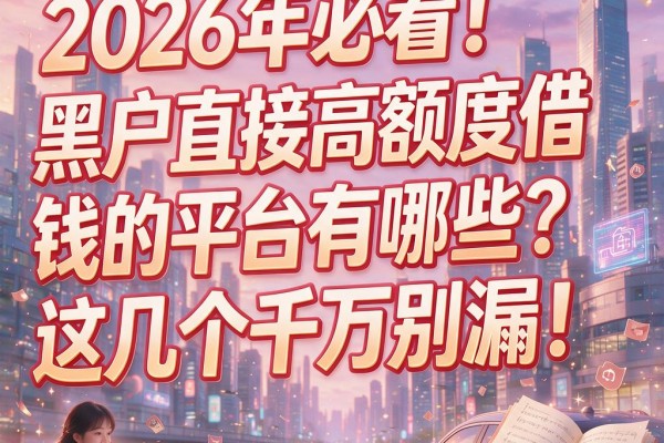 2026年必看!黑户直接高额度借钱的平台有哪些?这几个千万别漏!