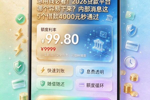急用钱必看!2026贷款平台哪个容易下来?内部消息这5个借款4000元秒通过