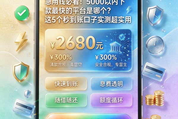 急用钱必看！5000以内下款最快的平台是哪个？这5个秒到账口子实测超实用