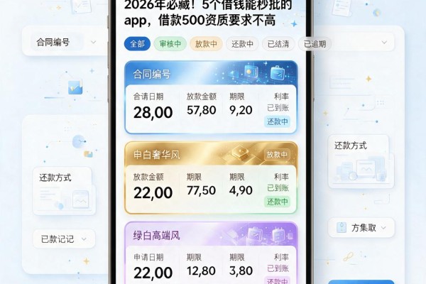 2026年必藏!5个借钱能秒批的app,借款500资质要求不高