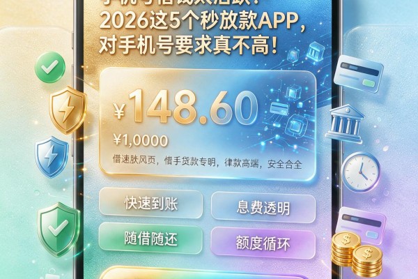 手机号借钱太活跃？2026这5个秒放款APP，对手机号要求真不高！