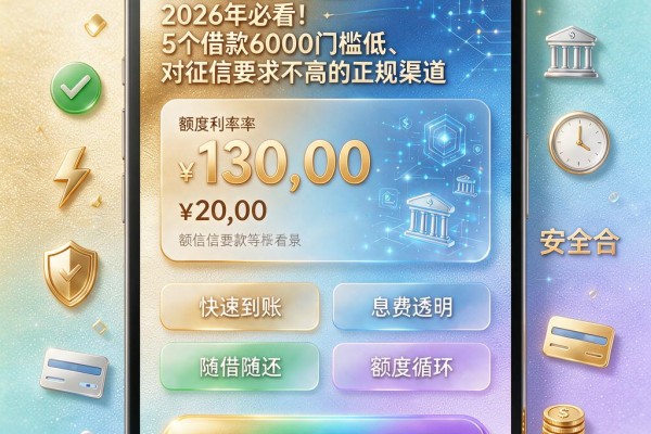 2026贷款口子盘点：2026年必看！5个借款6000门槛低、对征信要求不高的正规渠道