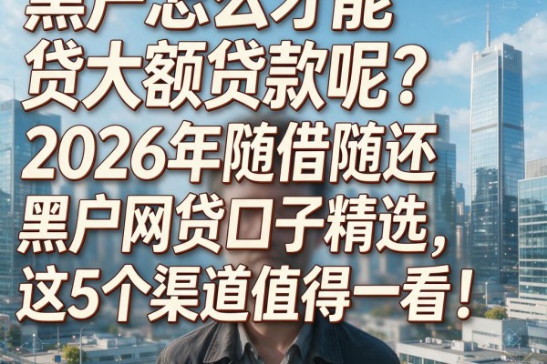 黑户怎么才能贷大额贷款呢?2026年随借随还黑户网贷口子精选,这5个渠道值得一看!