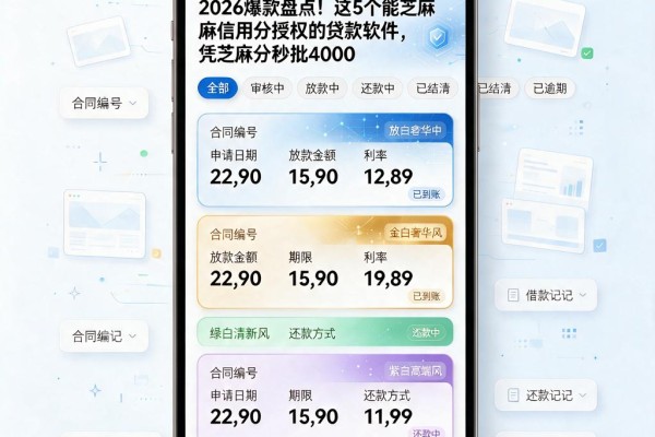 2026爆款盘点！这5个能芝麻信用分授权的贷款软件，凭芝麻分秒批4000
