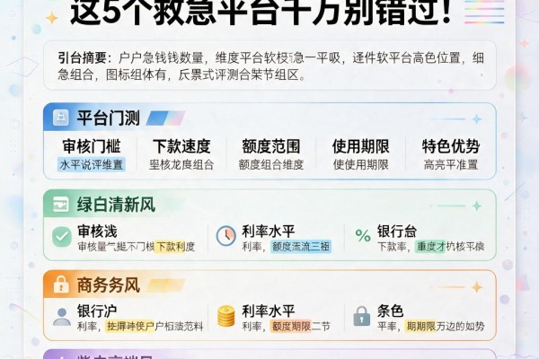 黑户急用钱软件好?这5个救急平台千万别错过!