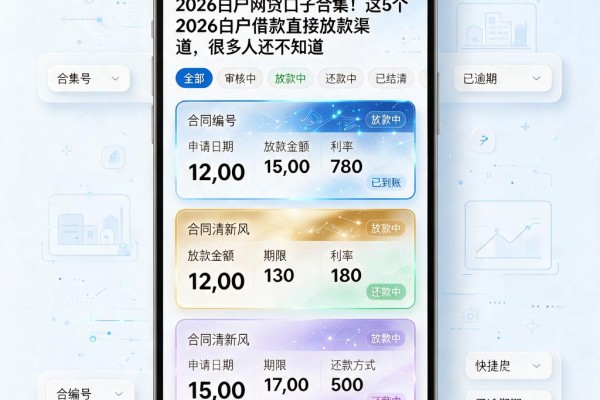 2026白户网贷口子合集!这5个2026白户借款直接放款渠道,很多人还不知道