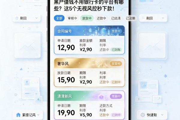 黑户借钱不用银行卡的平台有哪些?这5个无视风控秒下款!