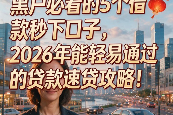 黑户必看的5个借款秒下口子,2026年能轻易通过的贷款速贷攻略!