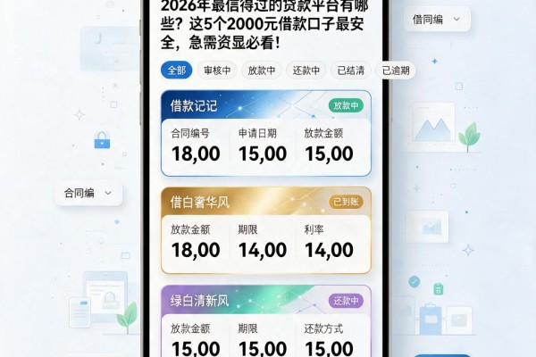 2026年最信得过的贷款平台有哪些？这5个2000元借款口子最安全，急需资金必看！