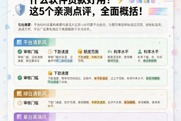 征信黑了、不好、烂了?什么软件贷款好用?这5个亲测点评,全面概括!
