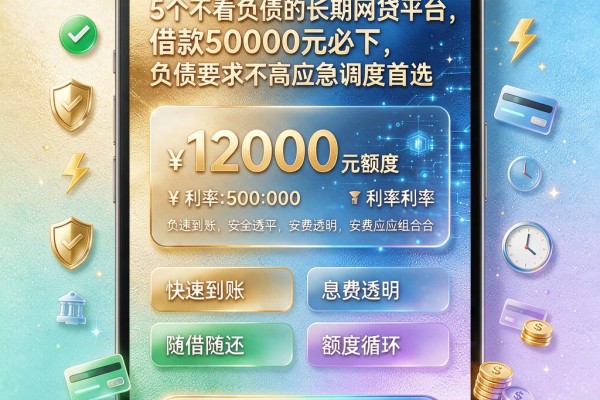 5个不看负债的长期网贷平台，借款50000元必下，负债要求不高应急调度首选