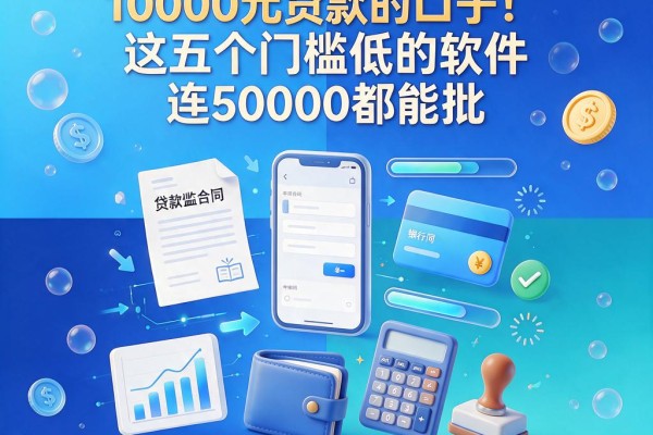 实测2026年最新10000元贷款的口子！这五个门槛低的软件连50000都能批