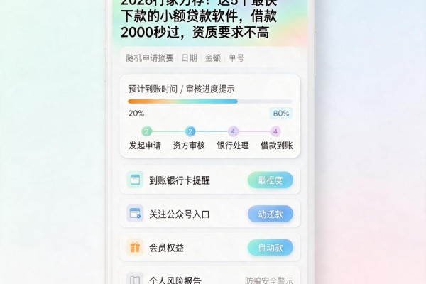 2026行家力荐!这5个最快下款的小额贷款软件,借款2000秒过,资质要求不高