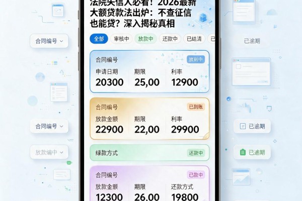 法院失信人必看!2026最新大额贷款法出炉:不查征信也能贷?深入揭秘真相