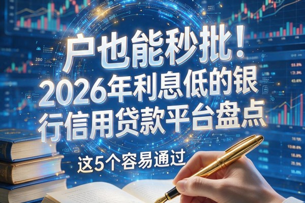 黑户也能秒批!2026年利息低的银行信用贷款平台盘点,这5个容易通过