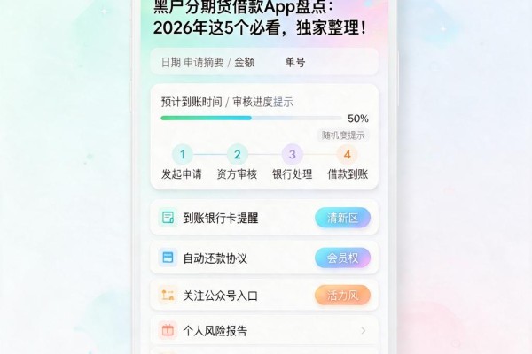 黑户分期贷借款App盘点：2026年这5个必看，独家整理！