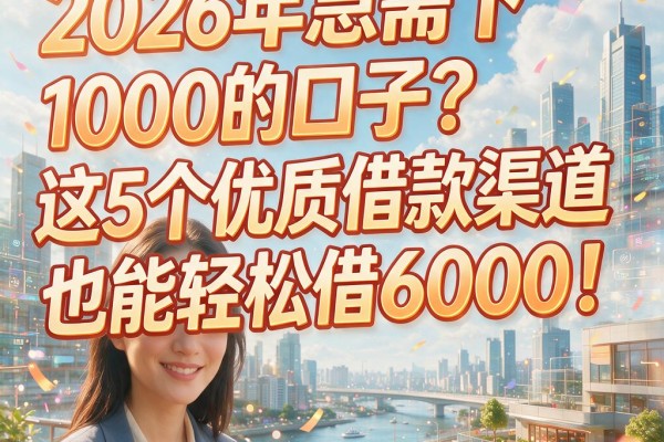 2026年急需下1000的口子？这5个优质借款渠道也能轻松借6000！