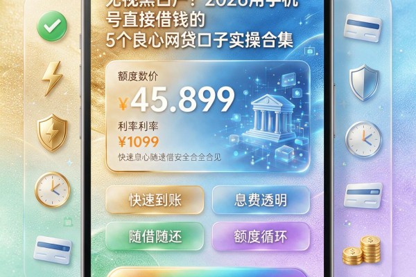无视黑白户!2026用手机号直接借钱的5个良心网贷口子实操合集